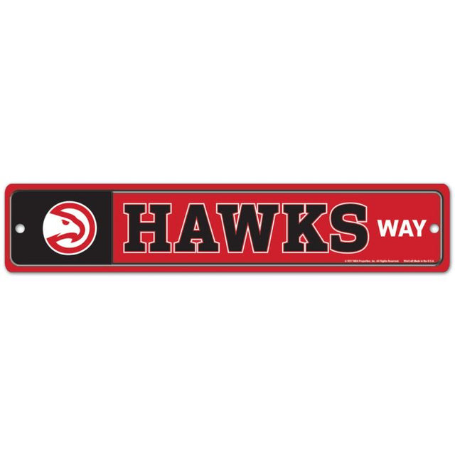Letrero de calle/zona de los Atlanta Hawks de 3,75" x 19"