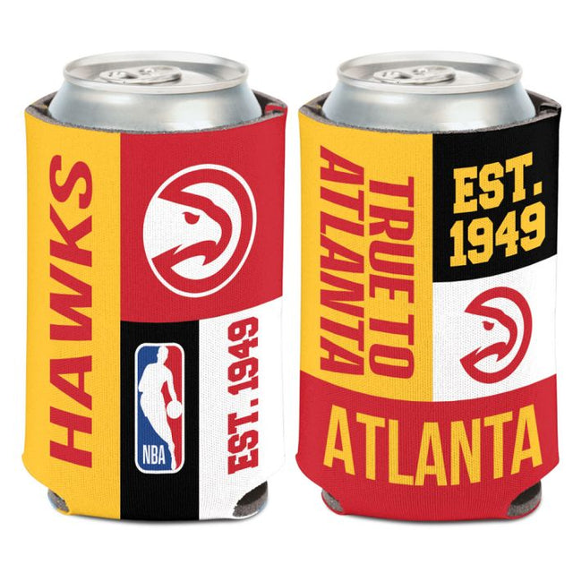 Enfriador de lata con bloques de color de los Atlanta Hawks, 12 oz.