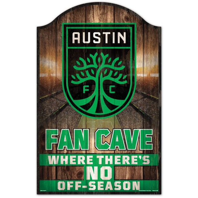 Letrero de madera del Austin FC de 11" x 17" y 1/4" de grosor