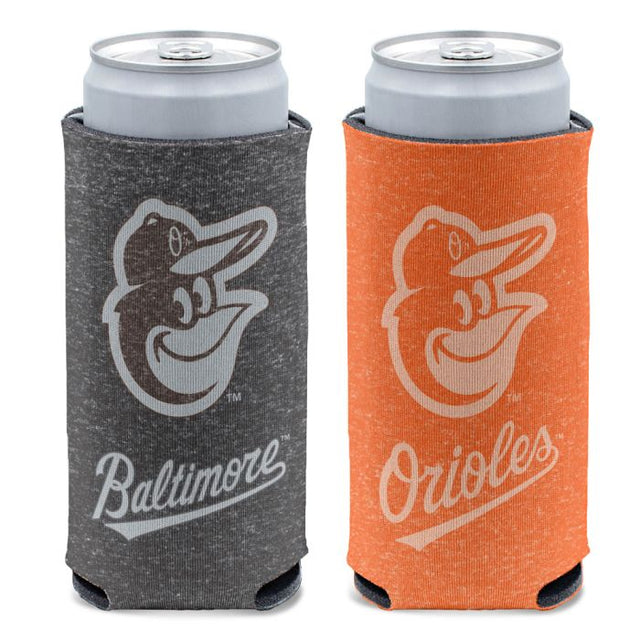 Enfriador de latas Slim de 12 oz de color jaspeado de Baltimore Orioles