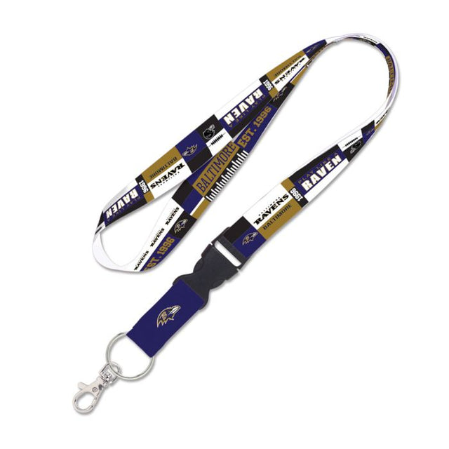 Baltimore Ravens Color Block Lanyard w/detachable buckle 1"