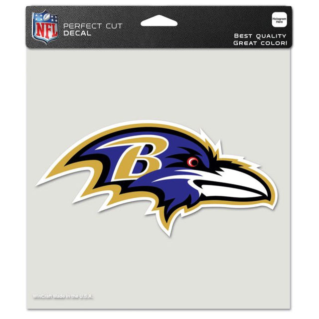 Calcomanía de color de corte perfecto de los Baltimore Ravens de 8" x 8"
