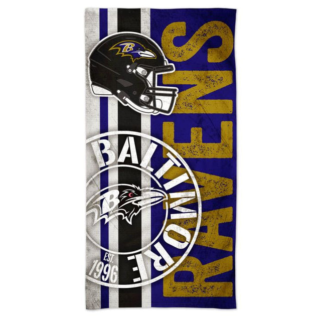 Toalla de playa Spectra RETRO de los Baltimore Ravens de 30" x 60"