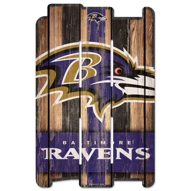 Letrero de madera para valla de los Baltimore Ravens