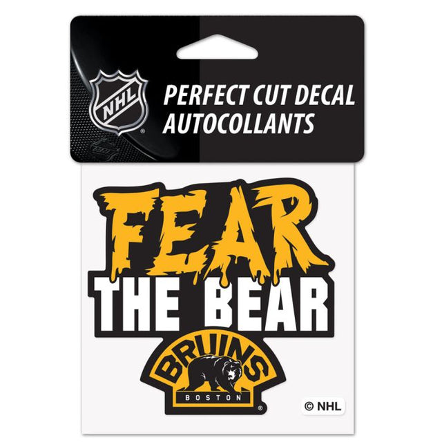 Boston Bruins Slogan Perfect Cut Color Decal 4" x 4"