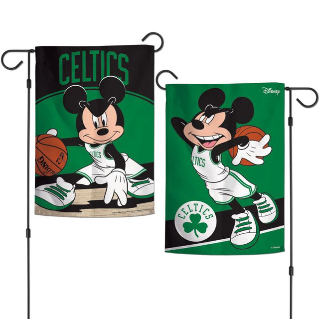 Banderas de jardín de Boston Celtics/Disney, de 2 lados, 12,5" x 18"