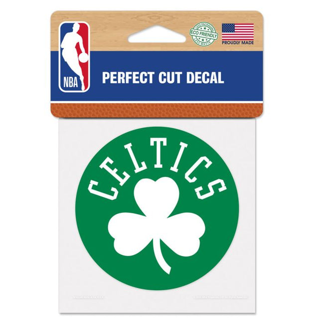 Calcomanía de color de corte perfecto de Boston Celtics de 4" x 4"