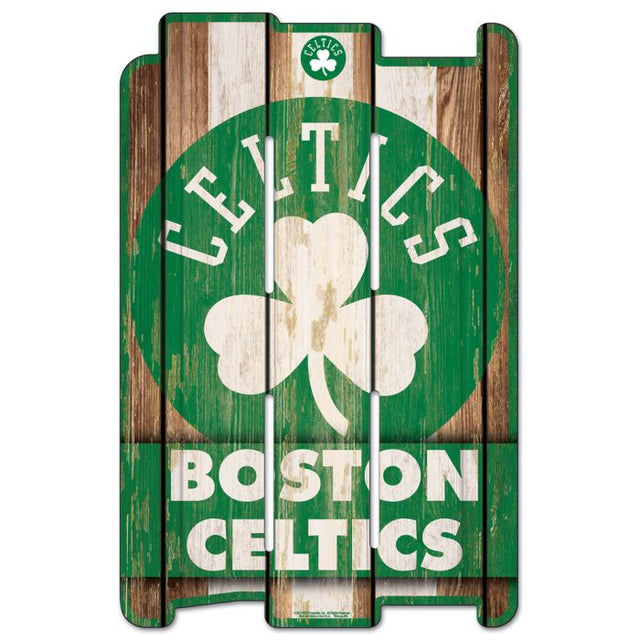 Letrero de madera para valla de los Boston Celtics