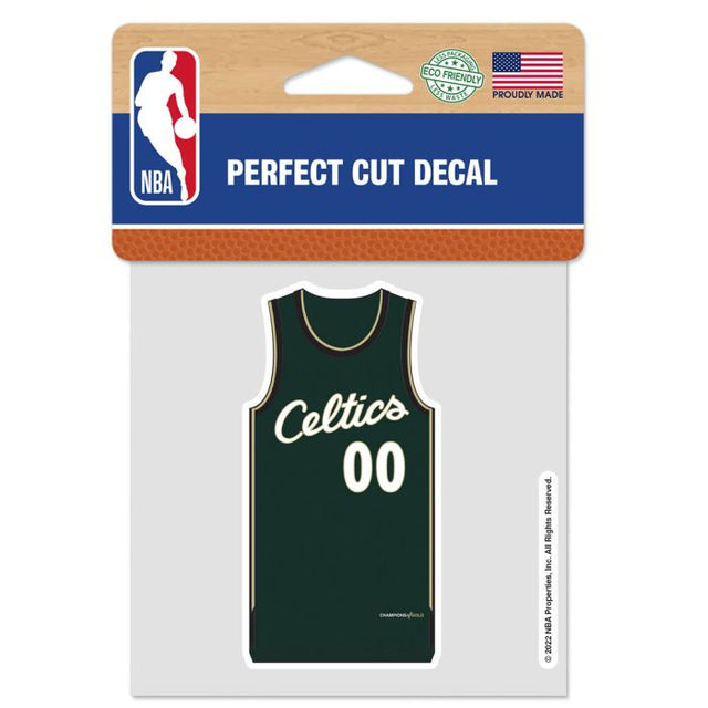 Calcomanía de color de corte perfecto de la ciudad de Boston Celtics de 4" x 4"