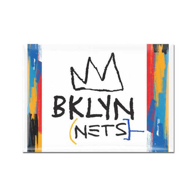 Imán de metal de la ciudad de Brooklyn Nets de 2,5" x 3,5"