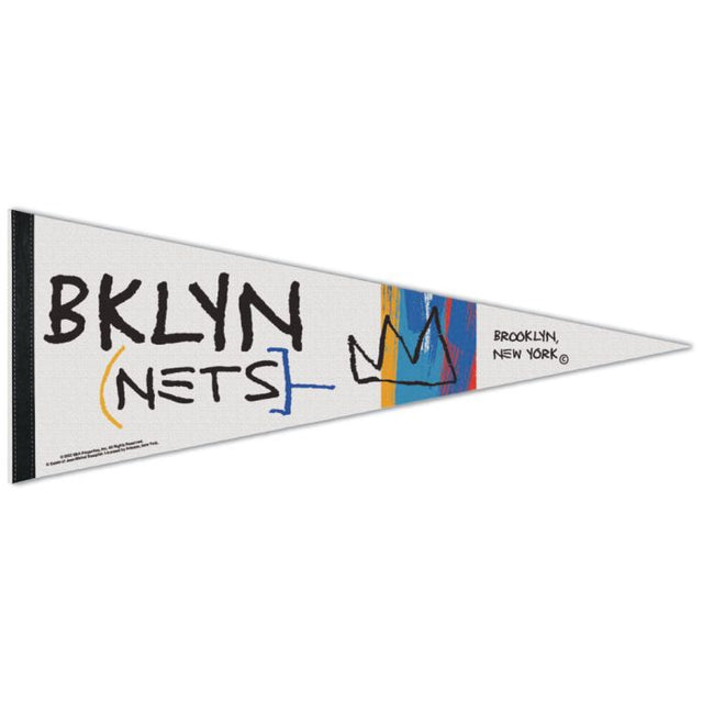 Banderín de ciudad premium de los Brooklyn Nets de 12" x 30"