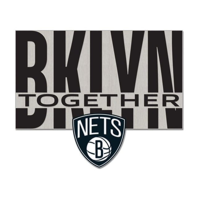 Tarjeta de joyería con pin esmaltado de colección con el lema de los Brooklyn Nets