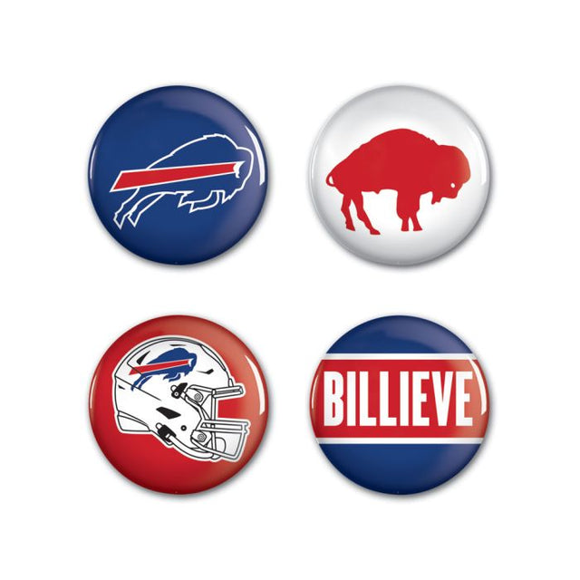 Buffalo Bills Button 4 Pack 1 1/4" Rnd