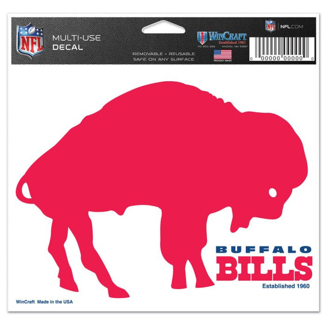 Calcomanía multiusos con el logotipo clásico de Buffalo Bills, fondo transparente, 5" x 6"