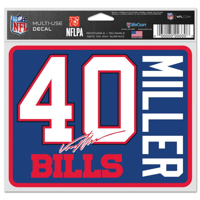 Buffalo Bills Fan Decals 5" x 6" Von Miller