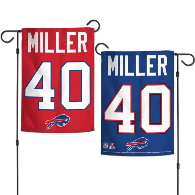 Banderas de jardín de los Buffalo Bills, de 2 lados, 12,5" x 18", de Von Miller