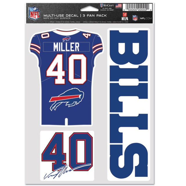 Paquete multiusos para 3 fanáticos de los Buffalo Bills de Von Miller