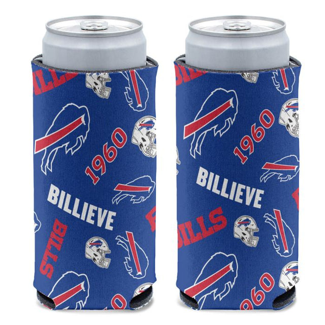Enfriador de latas delgado de 12 oz con estampado disperso de Buffalo Bills