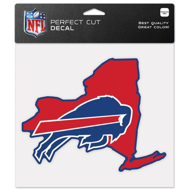 Calcomanía de color con corte perfecto y forma del estado de Buffalo Bills, 8" x 8"