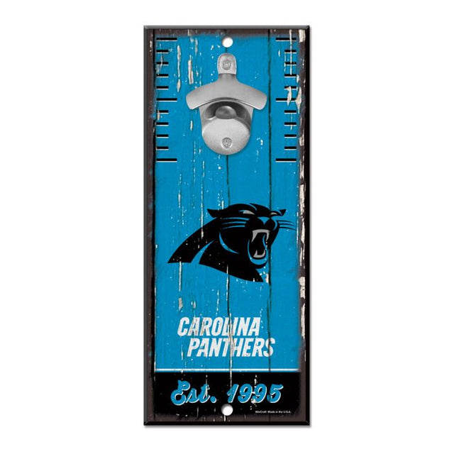Carolina Panthers Bottle Opener Sign 5x11