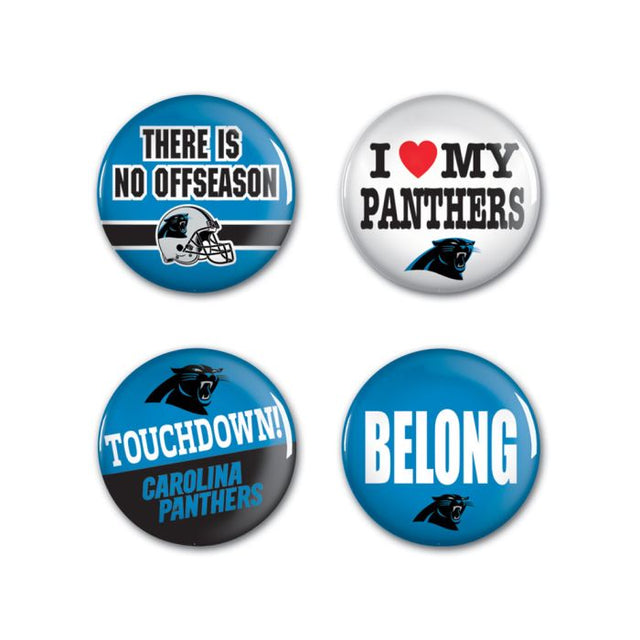 Carolina Panthers Button 4 Pack 1 1/4" Rnd