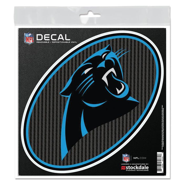 Calcomanía para todo tipo de superficies de Carolina Panthers en CARBONO, 6" x 6"