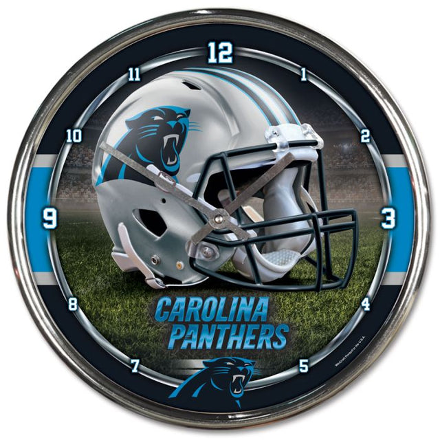 Carolina Panthers Chrome Clock