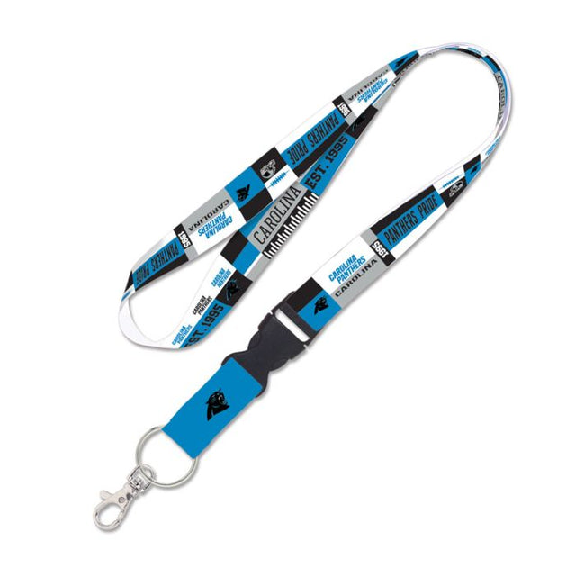 Carolina Panthers Color Block Lanyard w/detachable buckle 1"