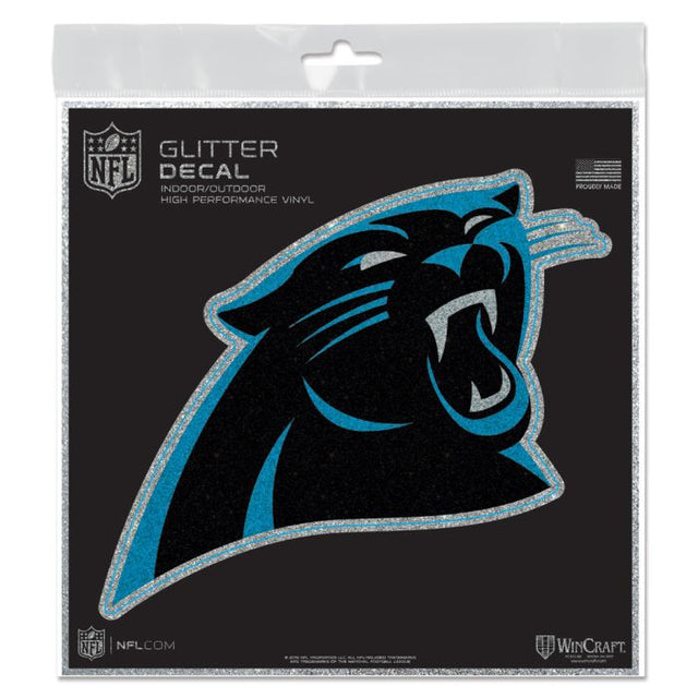 Carolina Panthers Decal Glitter 6" x 6"