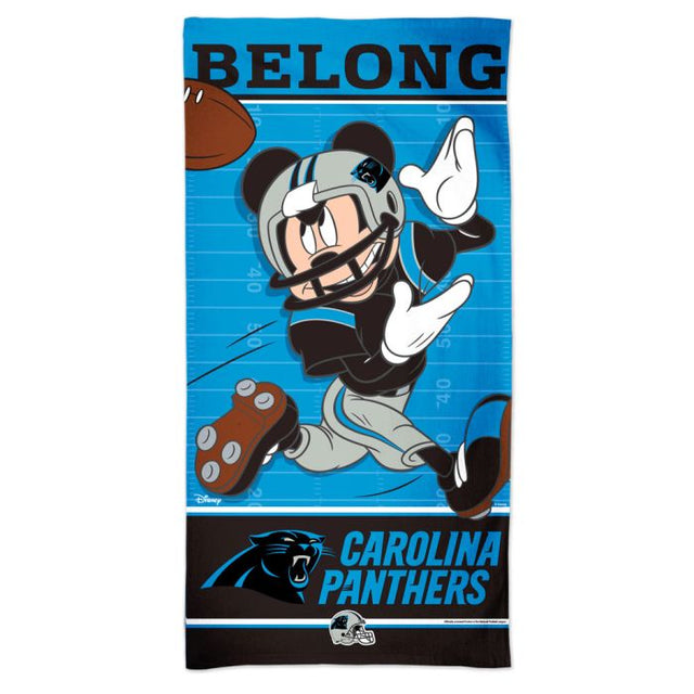 Toalla de playa Spectra de Carolina Panthers / Disney Mickey Mouse de 30" x 60"