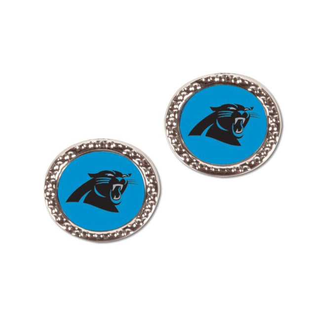 Carolina Panthers Earrings Jewelry Carded Round
