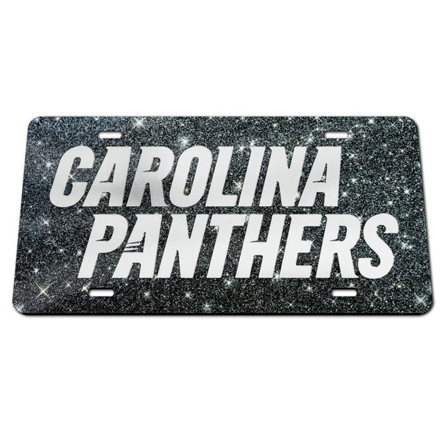 Carolina Panthers GLITTER BACKGROUND Acrylic Classic License Plates