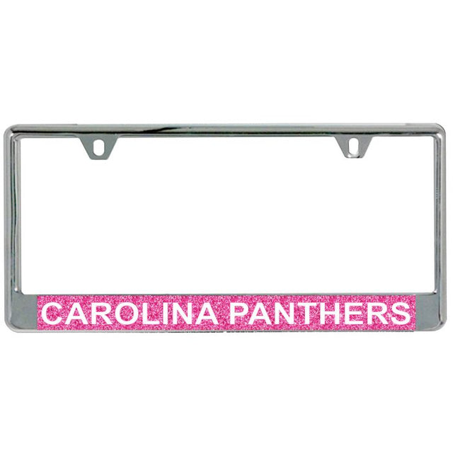 Carolina Panthers GLITTER BACKGROUND Lic Plt Frame S/L Printed