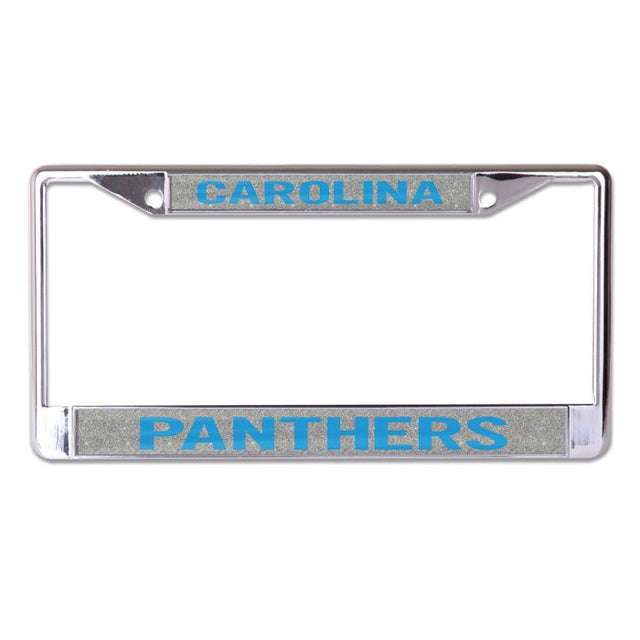 Carolina Panthers GLITTER BACKGROUND Lic Plt Frame S/L Printed