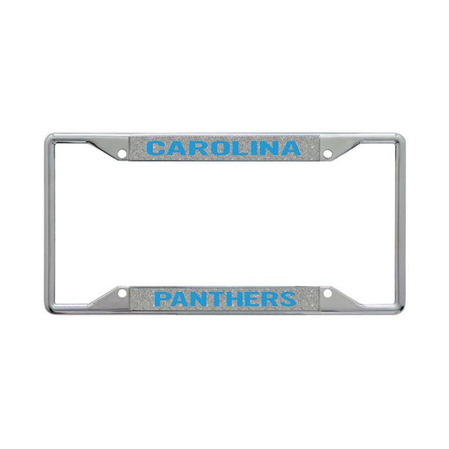 Carolina Panthers GLITTER BACKGROUND Lic Plt Frame S/S Printed