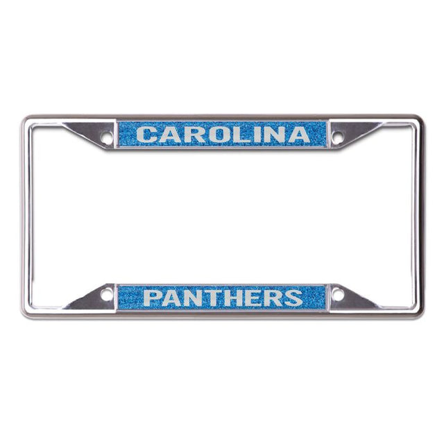 Carolina Panthers GLITTER BACKGROUND Lic Plt Frame S/S Printed