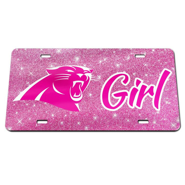 Carolina Panthers GLITTER BACKGROUND Specialty Acrylic License Plate
