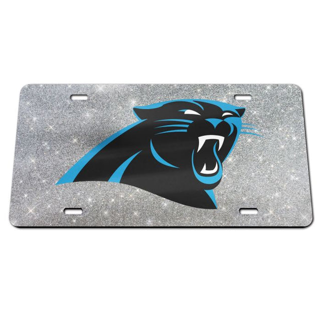 Carolina Panthers GLITTER BACKGROUND Specialty Acrylic License Plate