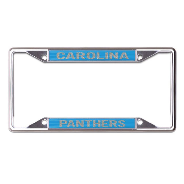 Carolina Panthers GLITTER LETTERS Lic Plt Frame S/S Printed