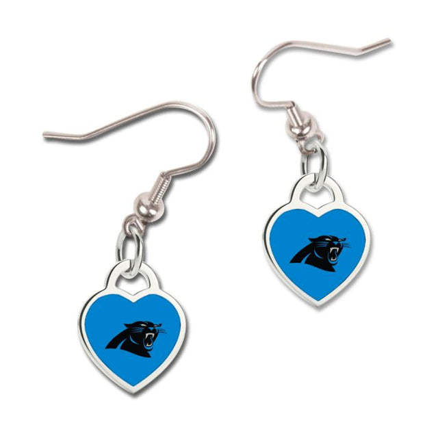 Carolina Panthers HEART Earrings w/3D Heart