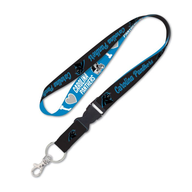 Carolina Panthers Heart Lanyard w/detachable buckle 1"