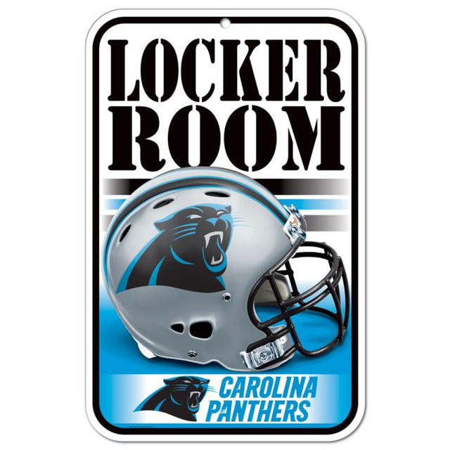 Carolina Panthers Locker Room Plastic Sign 11" x 17"