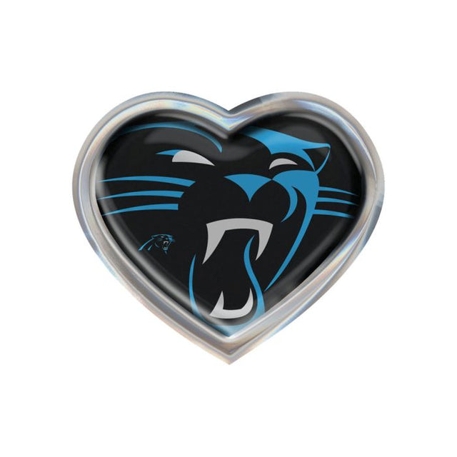 Carolina Panthers MEGA Chrome Metal Domed Emblem HEART