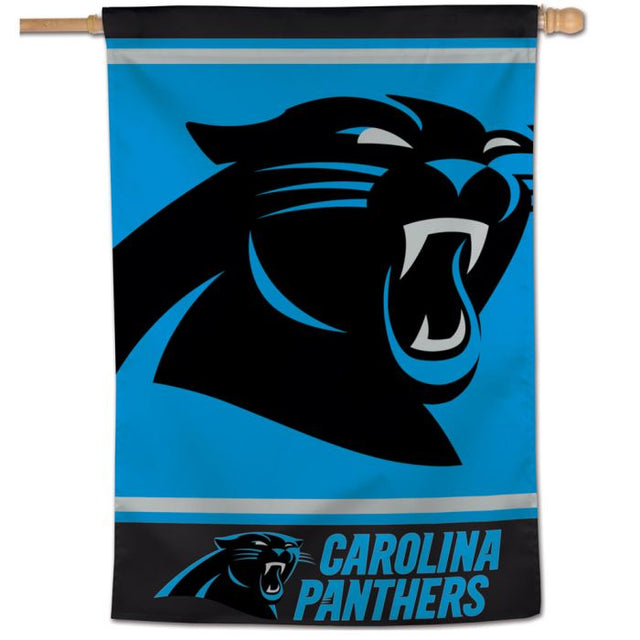 Bandera vertical con logotipo mega de los Carolina Panthers, 28" x 40"