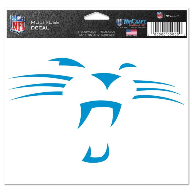 Carolina Panthers Multi-Use Decal -Clear Bckrgd 5" x 6"