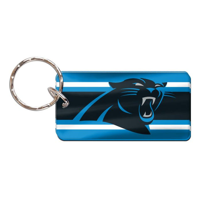 Llavero rectangular con rayas de los Carolina Panthers