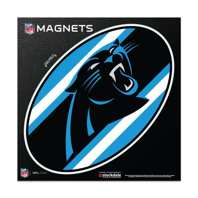 Imanes para exteriores con el logo de Carolina Panthers STRIPES de 6" x 6"