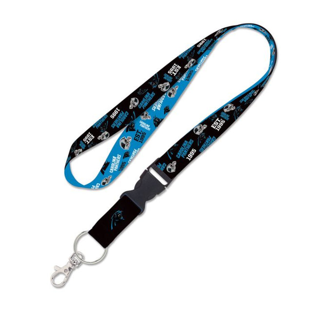 Carolina Panthers Scatterprint Lanyard w/detachable buckle 1"