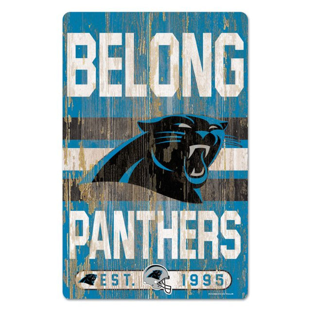 Carolina Panthers Slogan Wood Sign 11" x 17" 1/4" thick