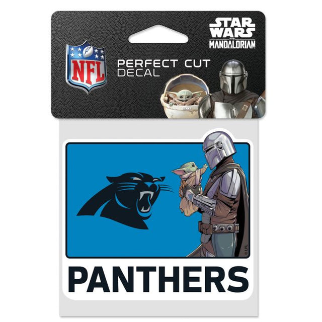 Carolina Panthers / Star Wars Mandalorian Perfect Cut Color Decal 4" x 4"